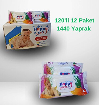 Happy Islak Mendil 120li 12 Paket (12X120 1440 Yaprak)