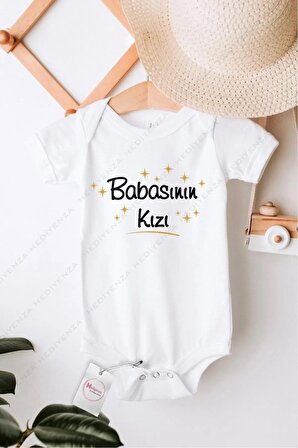 Babasının kızı Özel Tasarım Bebek Zıbın Pamuklu Çıtçıtlı Body