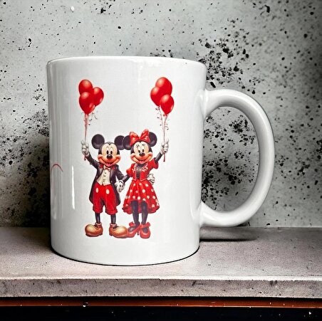 Mickey ve Minnie Mouse Baskılı Kupa