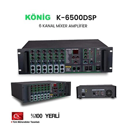 König K-6500 Dsp 6 Kanal 500 Watt Mixer Amplifier