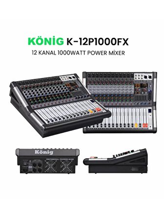 König K-12 P1000FX 12 Kanal 1000 Watt Power Mixer