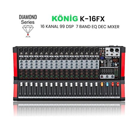 König K-16FX 16 Kanal Dec Mixer Diamond Serisi