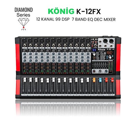 König K-12FX 12 Kanal Dec Mixer Diamond Serisi
