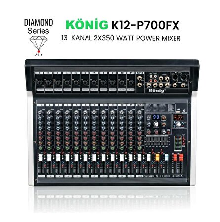König K-12P 700 2*700W Power Mixer Dıamond