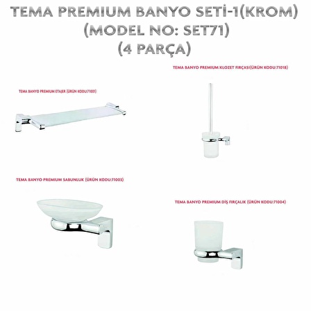 Tema Premium Banyo Seti-1(Krom) (MODEL NO: SET71)