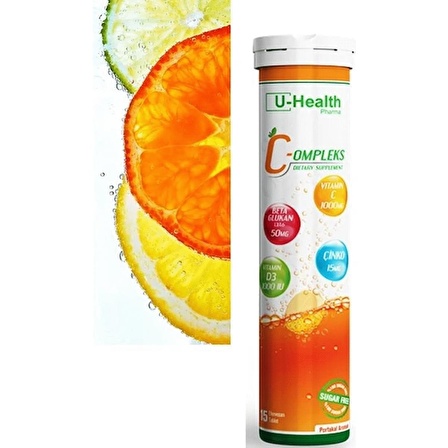 U HEALTH PHARMA Vitamin C Efervesan 15 Tablet