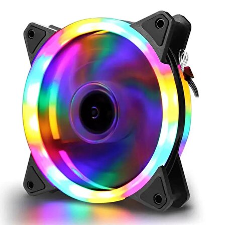 RGB Gökkuşağı Renkli 12CM Soğutucu PC Fan - Concord C-892