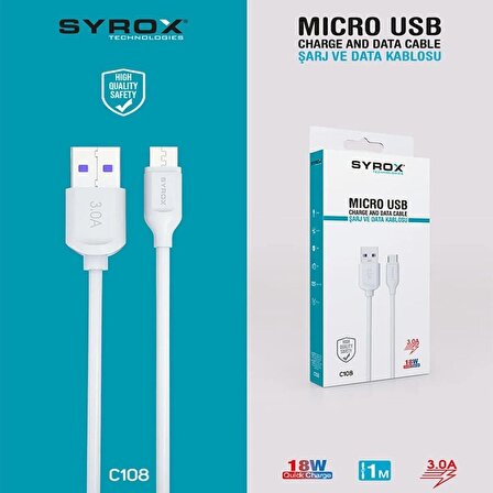 3A Hızlı Şarj Micro USB Şarj ve Data Kablosu