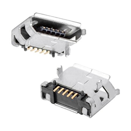 Micro USB Dişi Şarj Soketi 2 Şaseli 5 Pinli Micro USB (IC-266A-2)