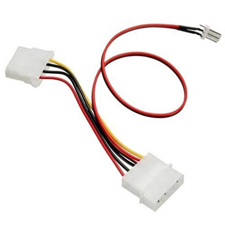 S-Link 4 Pin Erkek + Dişi To Molex 3 Pin PC Fan Adaptör Soketi Kablosu