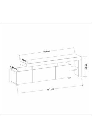 TV Sehpası Buğra Antrasit LED Işıklı