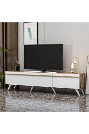 TV Sehpası Volan Beyaz Safir Meşe 180 cm