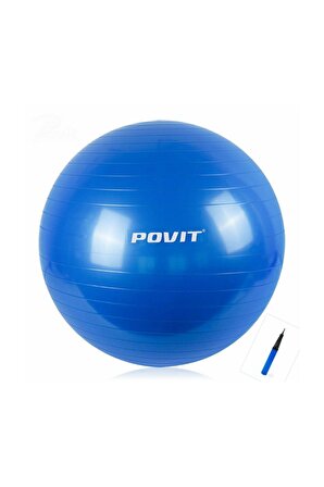 Pilates Topu & Pilates Pompası 65 cm Mavi Renk
