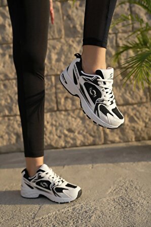 Tomiross Garantili Kadın Siyah Beyaz Günlük Rahat Sneaker Ayakkabı INF-3756