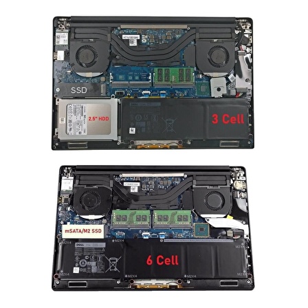 Dell XPS 15 7590, 15 9560, 15 9570 Batarya ile Uyumlu  Pil 5XJ28, GPM03, 6GTPY3 CELL