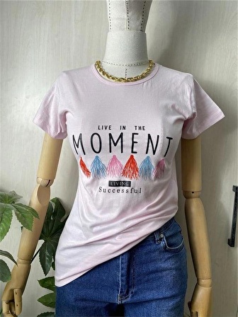 Moment Baskılı Beyaz Tshirt