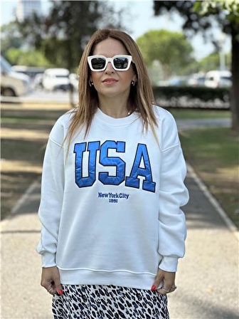 Usa Baskılı Sweatshirt