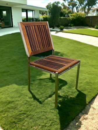 Inox İroko Sandalye, Bahçe Sandalyesi INX330