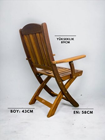 KS330 Kollu İroko Sandalye, Bahçe Sandalyesi IS330