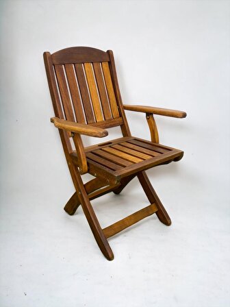 KS330 Kollu İroko Sandalye, 2li, 2 Adet Bahçe Sandalyesi IS330