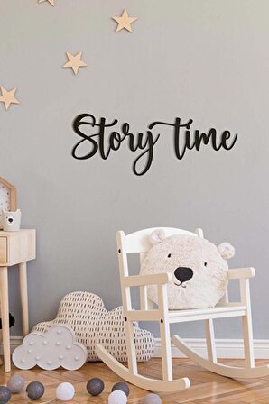 Ahşap Dekoratif Duvar Yazısı - Çocuk/Bebek Odası - Story Time