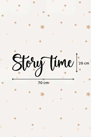 Ahşap Dekoratif Duvar Yazısı - Çocuk/Bebek Odası - Story Time