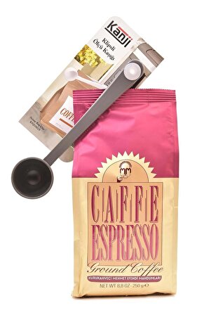 Öğütülmüş Espresso Kahve 250 G + Kanji Klipsli Ölçü Kaşığı