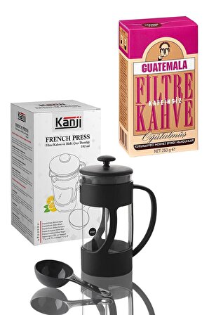 250 G Guatemala Kafeinsiz Filtre Kahve + Kanji 350 Ml French Press
