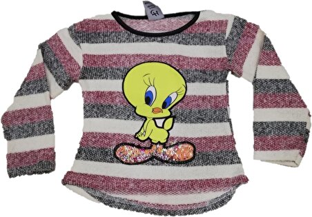 Kız Çocuk Tweety Desenli Sweatshirt