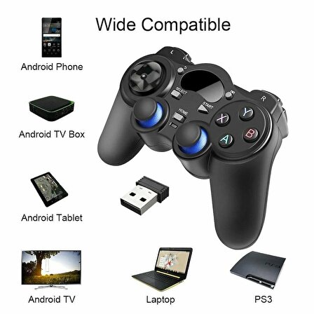 2.4ghz Windows XP/7/8/10 Smartphone USB Kablosuz joystick Oyun denetleyici Kolu Gamepad Pc TvBox Ps3