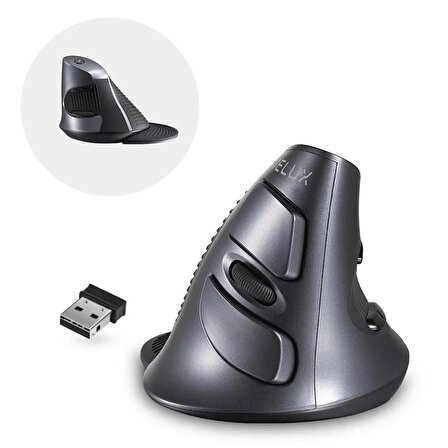 Delux M618gx  Avuç içi  Ergonomik Dikey 6 Tuşlu Kablosuz Optik Mouse Kauçuk koruyucu kabuk fare