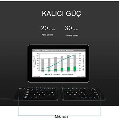 HUAWEI uyumlu Tablet telefon Katlanabilir Taşınabilir Bluetooth Mini klavye kablosuz tuş takımı