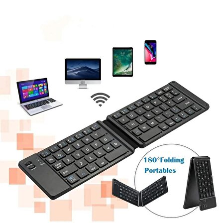 APPLE-ipad Uyumlu Tablet telefon Katlanabilir Taşınabilir Bluetooth Mini klavye kablosuz tuş takımı