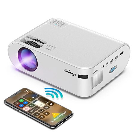 P62 Full HD Mini Projeksiyon Cihazı Ev Sinaması Wifi & Ios & Android Cep Tel Yansıtma Cihazı