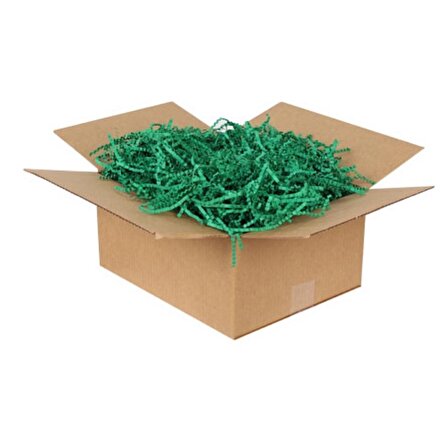 Zigzag Kağıt Dolgu Malzemesi-Koyu Yeşil Renk (1 paket=250 gram)