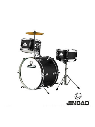 Jinbao JBJ1042-BK 3-PC Junior Drum Set Black (Çocuk Davul Seti Siyah)