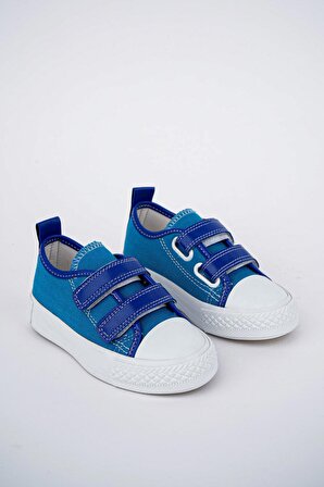 Çift Cırtlı Mavi Bebe Ayakkabı