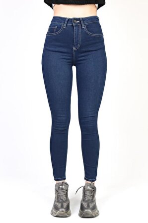 Kadın Blue Black Süper Skinny Fit Esnek Likralı Yüksek Bel Denim Jean Kot Pantolon HLTJENNİE-BLUE BLACK-A