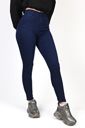 Kadın Blue Black Süper Skinny Fit Esnek Likralı Yüksek Bel Denim Jean Kot Pantolon HLTJENNİE-BLUE BLACK-K