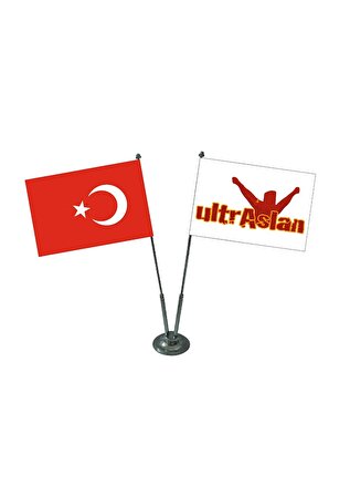 Jethızında Ultraslan Logolu 2'li Masa Bayrağı Takımı