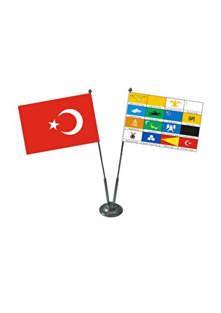 Jethızında 17 Türk Devleti 2'li Masa Bayrağı Takımı