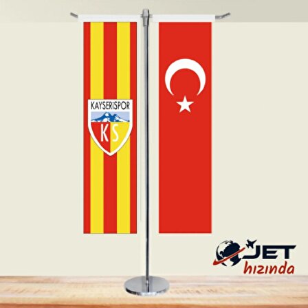 Jethızında Kayseri Spor Ve Türk Bayrağı 2'li T Masa Bayrağı Takımı