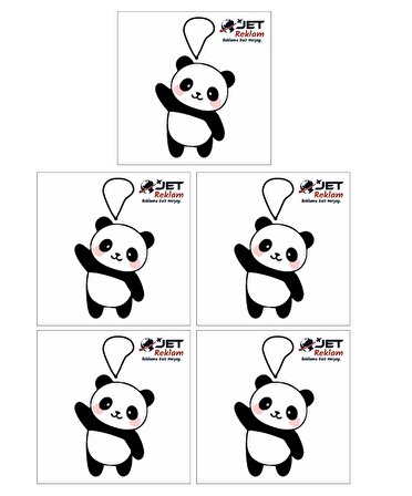 Jethızında 5'li Set Sevimli Panda Tasarımlı Dekoratif Oto Kokusu