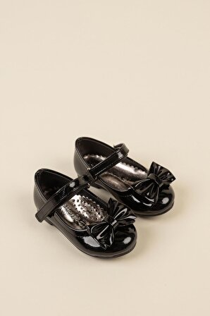 Fiyonklu Siyah Bebe Ayakkabı