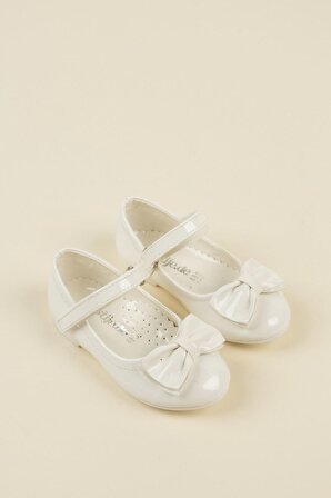 Fiyonklu Beyaz Bebe Ayakkabı