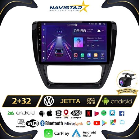 Volkswagen Jetta 2+32GB Android 13 Kablosuz Carplay 2011-2018 Navigasyon Multimedya Sistemi 