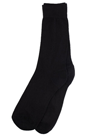 12'li Siyah Dikişsiz Bambu Yazlık Klasik Erkek Çorap Seti