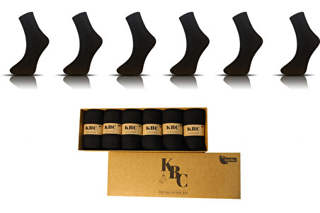 6'lı Siyah Dikişsiz Bambu Kadın Mevsimlik Soket Çorap Seti / Kutulu Set