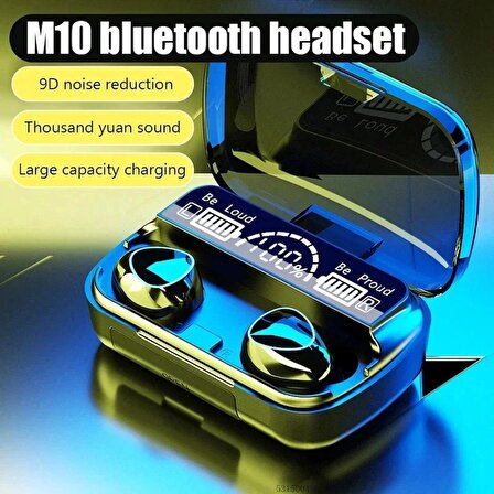 Bluetooth kablosuz kulaklık M10 kulaklık  Çağrı gürültü iptal kulakiçi mikrofon kulak IPX7 su geçirmez kulaklık telefon bilgisayar için