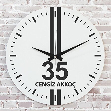Siyah & Beyaz İzmirlilere Hediye Saat 33cm  KA02-1584